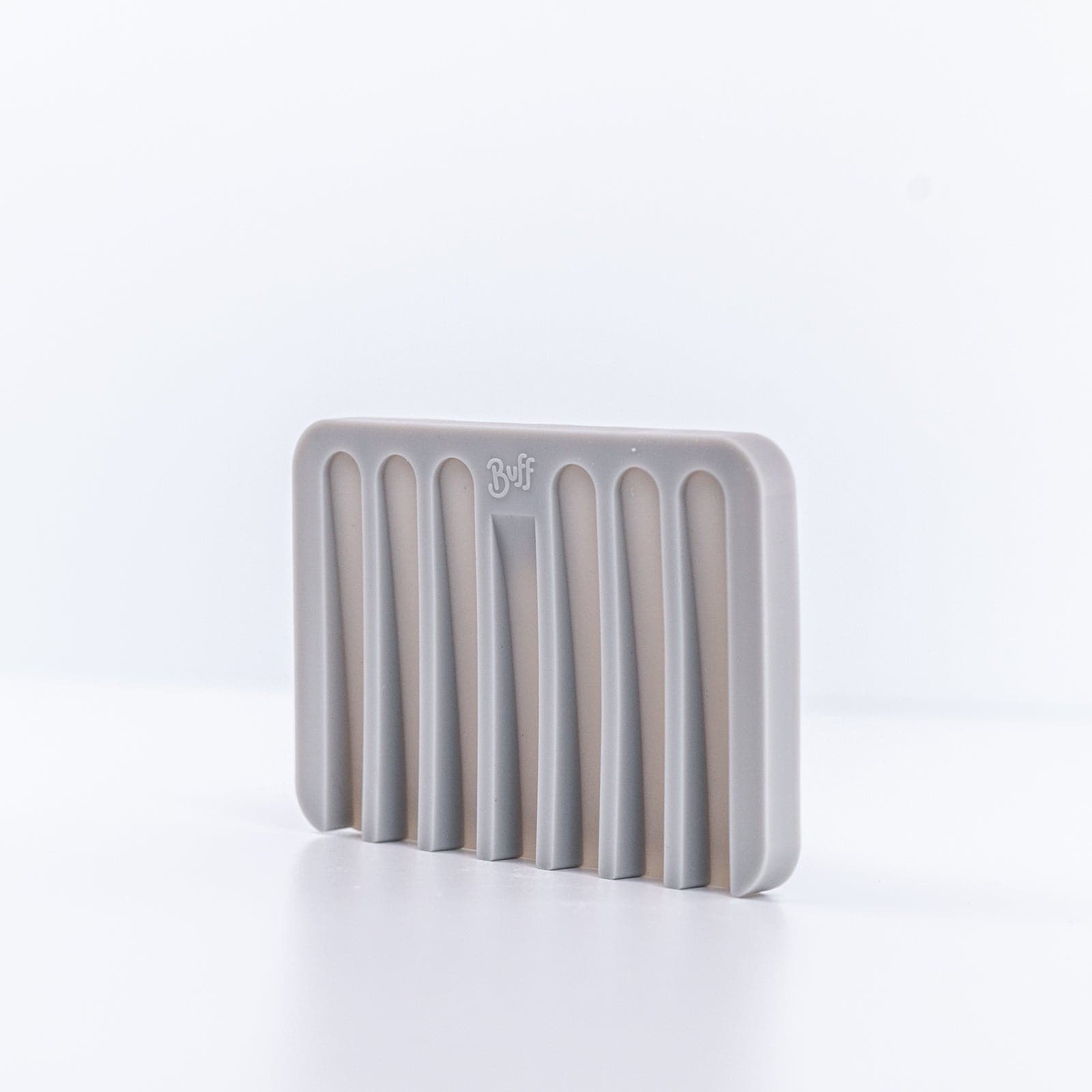 Grey Silicone Soap Dish against white background 