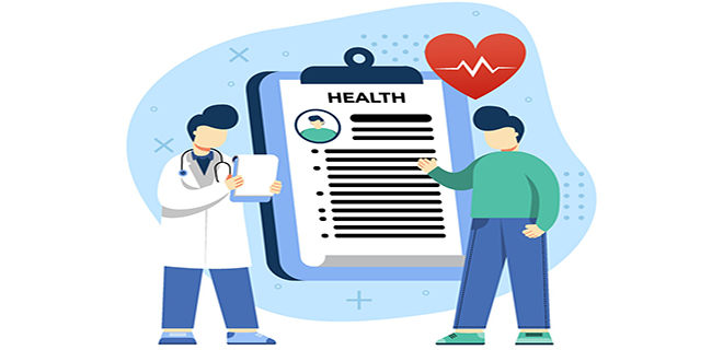 medicine and healthcare concept vector illustration. health examination, patient consultation, can use for web, homepage, mobile apps, web banner. character cartoon Illustration flat style.