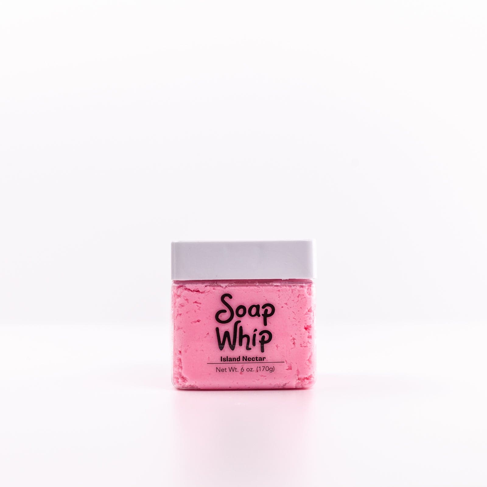 Pink-colored Island Nectar Soap Whip against white background