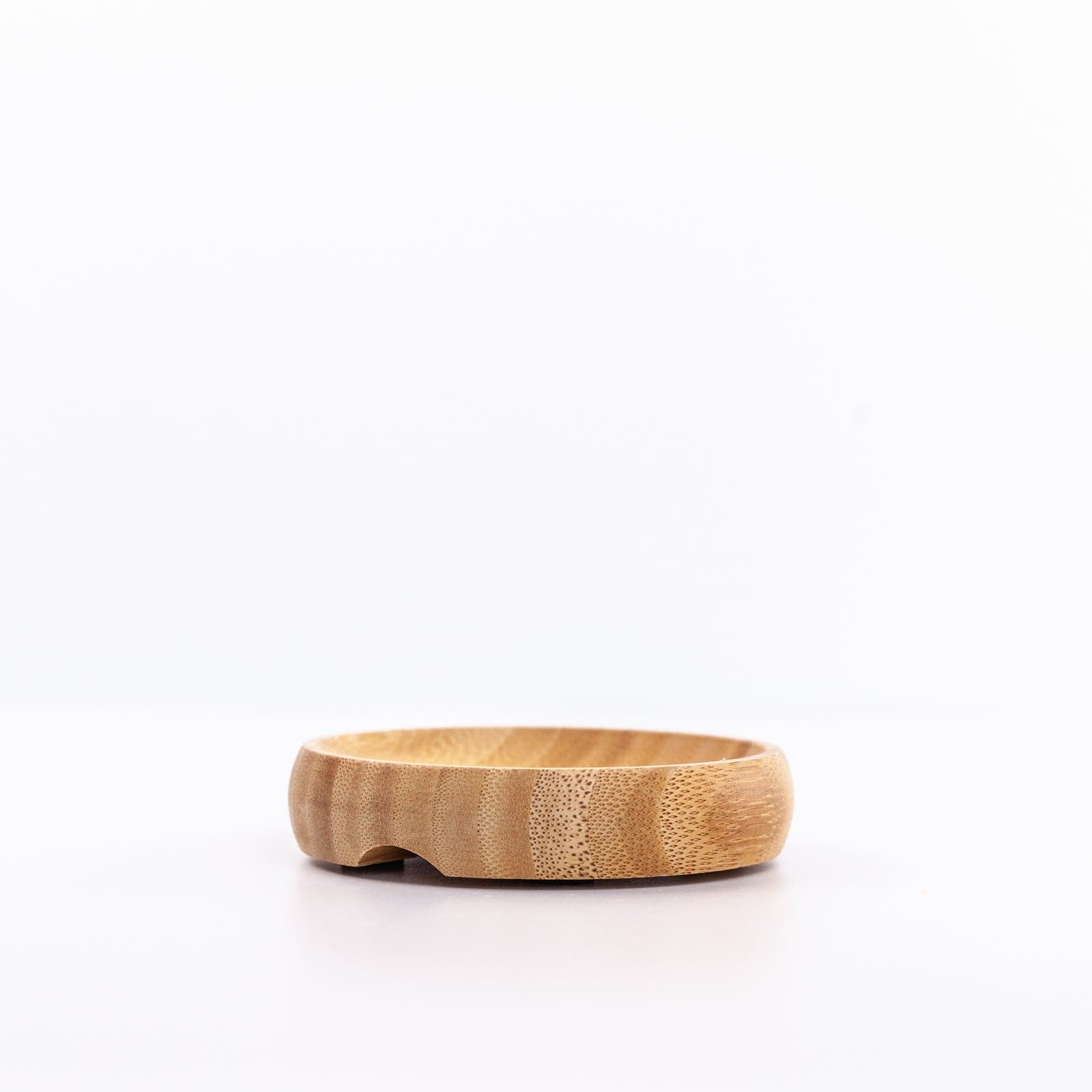 Side of round wooden soap dish